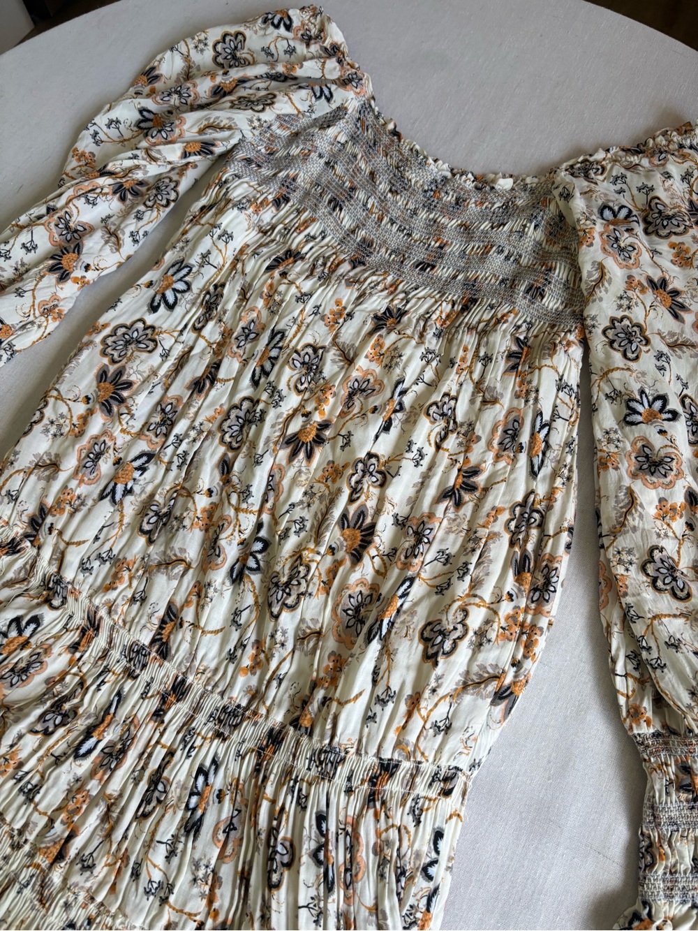 Free People Sweet Escape Maxi Dress Ivory Boho Tiered Maxi Size XL - Picture 5 of 10